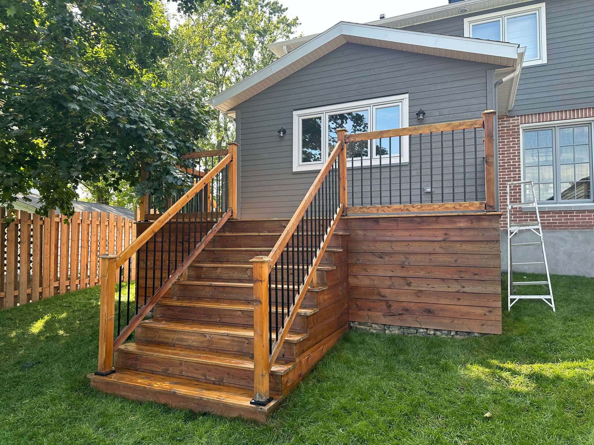 Deck stained with Light Oak