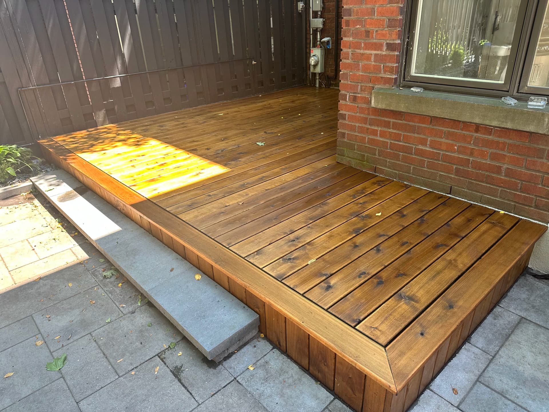 Deck stained with Light Oak